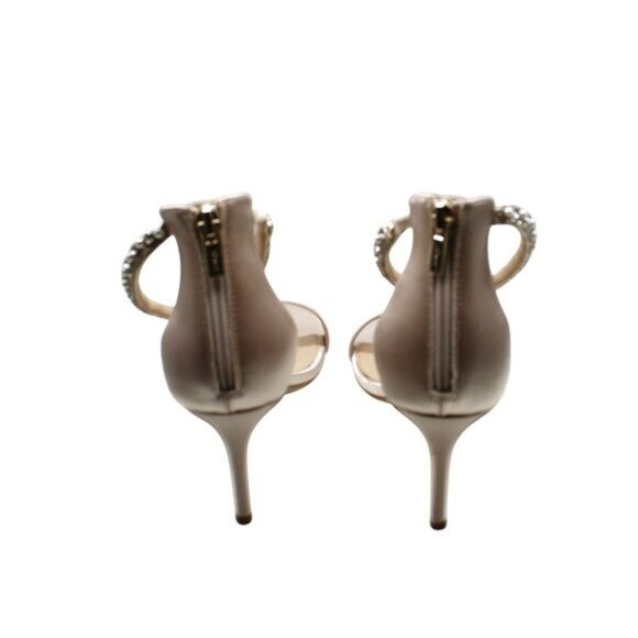 Jewel Badgley Mischka Womens Beige Ankle Strap Sandals - Picture 9 of 9